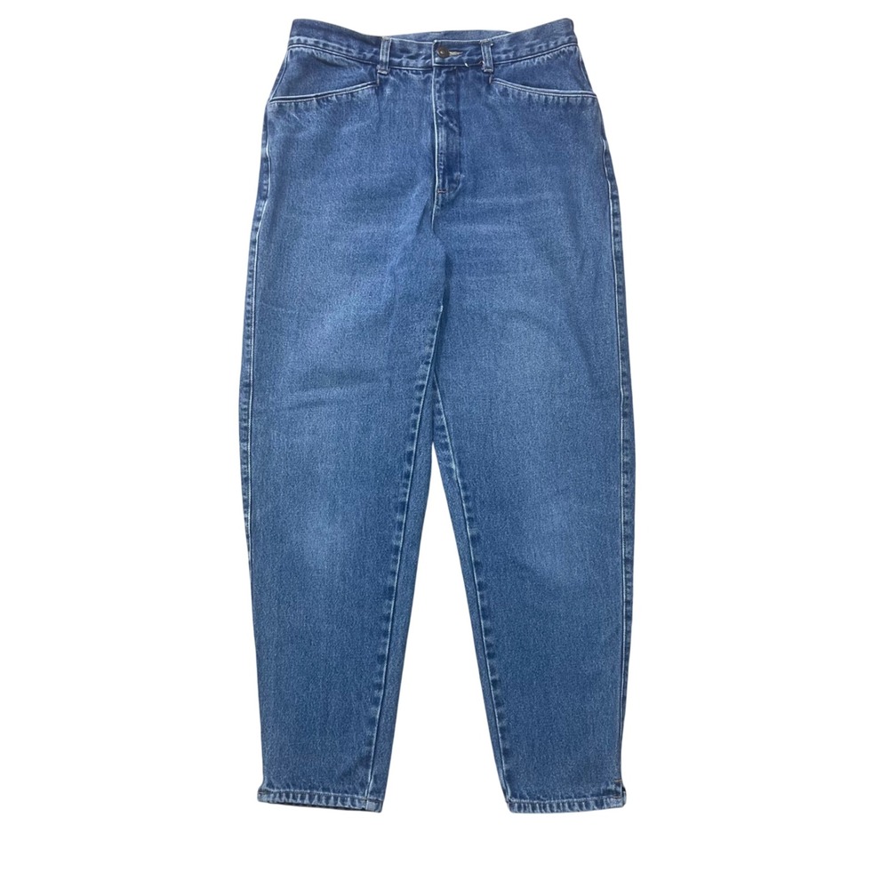 Vintage Brittania High Waisted Mom Jeans Medium Wash Blue Tapered Leg Size 14